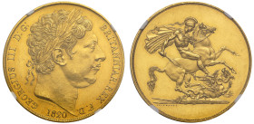 PF60 CAM | George III 1820 gold pattern Five Pounds lettered edge