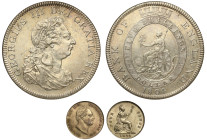 George III 1804 Bank of England silver Dollar and William IV 1836 silver Groat UNC 82 (2)