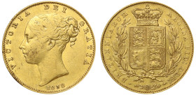 Victoria 1838 narrow shield gold Sovereign