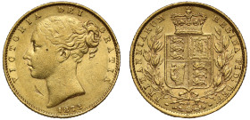 Victoria 1873 gold Sovereign, die number 8