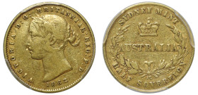 VF35 | Australia, Victoria 1862 gold Half-Sovereign SYDNEY MINT