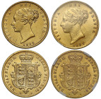 Victoria gold Half-Sovereigns (2): 1863, both without die number