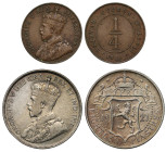 Cyprus, George V 1926 bronze ¼-Piastre and 1921 silver 18-Piastres (2)