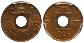 MS64 RB | Hong Kong, Victoria 1863 1-Mil