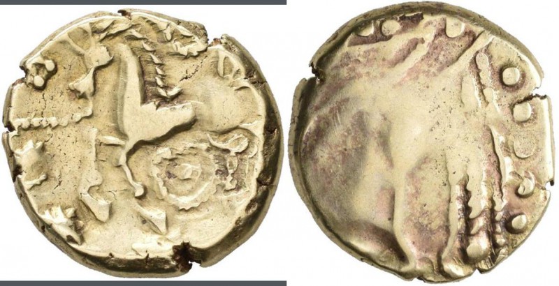 Gallien: AV-Stater, 6,17 g, 2./1. Jahrhundert v. Chr., schön-sehr schön.
 [taxe...