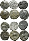 Sizilien - Städte: Siracusa: Lot 6 Bronzemünzen, ca. 3./4. Jhd. vor Chr., meist sehr schön.
 [taxed under margin system]