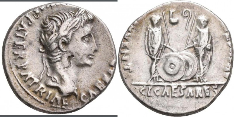 Augustus (27 v.Chr. - 14 n.Chr.): AR-Denar, 18,4 mm, 3,85 g, Schrötlingsfehler, ...