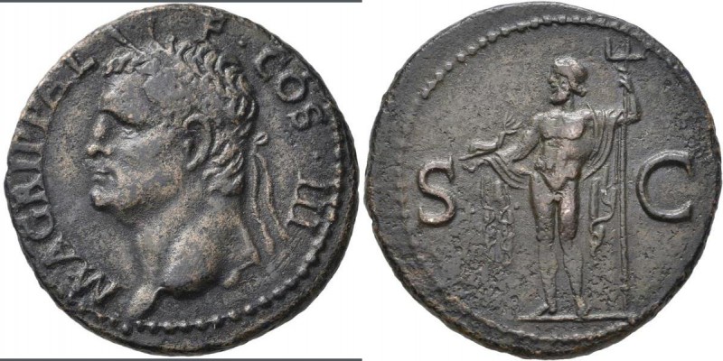 Agrippa (12 v.Chr.): Æ-As, 10,85 g, fast sehr schön.
 [taxed under margin syste...