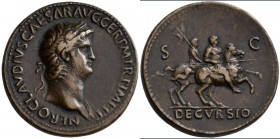 Nero (54 - 68): Paduaner, Æ-Sesterz, Lugdunum, 23,26 g, nach dem Vorbild der Prägungen von Giovanni da Cavino (1500-1570), vgl. Kampmann 14.31, sehr s...