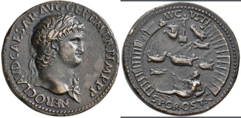 Nero (54 - 68): Paduaner, Æ-Sesterz, 24,04 g, nach dem Vorbild der Prägungen von...