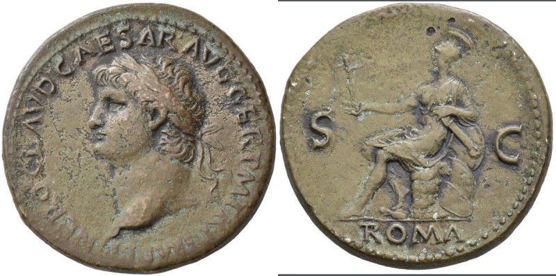 Nero (54 - 68): Æ-Seaterz, 26,78 g, Cohen 262, Exemplar der 27. Auktion Künker, ...