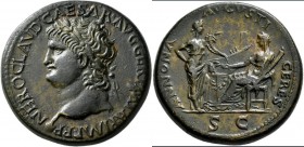 Nero (54 - 68): Æ-Sesterz, 26,51 g, Kampmann 14.27, fast vorzüglich.
 [taxed under margin system]