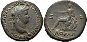 Nero (54 - 68): Sesterz, Mzst. Rom, 34,53 mm, 24,95 g, dunkelbraune Patina, sehr schön.
 [taxed under margin system]