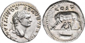 Domitian (69 - 81 - 96): unter Vespasianus, AR-Denar, 3,4 g, Cohen 51, sehr schön-vorzüglich.
 [taxed under margin system]