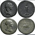Traian (98 - 117): Lot 2 Stück, Æ-Sesterz , 27,03 g + Æ-Dupondius, 11,92 g, sehr schön.
 [taxed under margin system]