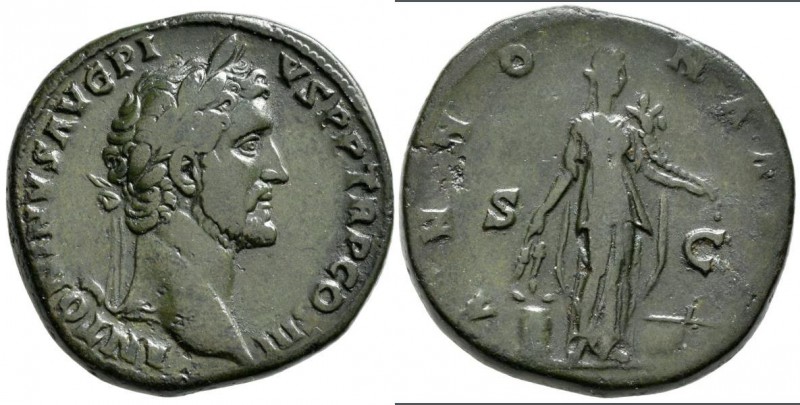 Antoninus Pius (138 - 161): Æ-Sesterz (140/144), 26,11 g, Cohen 34, RIC 597, seh...