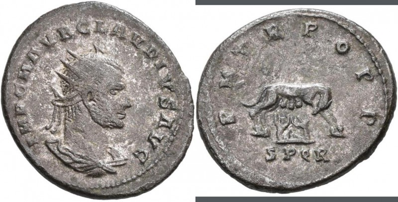 Claudius II. Gothicus (268 - 270): AR - Antoninian, 3,19 g, Büste nach links/Wöl...