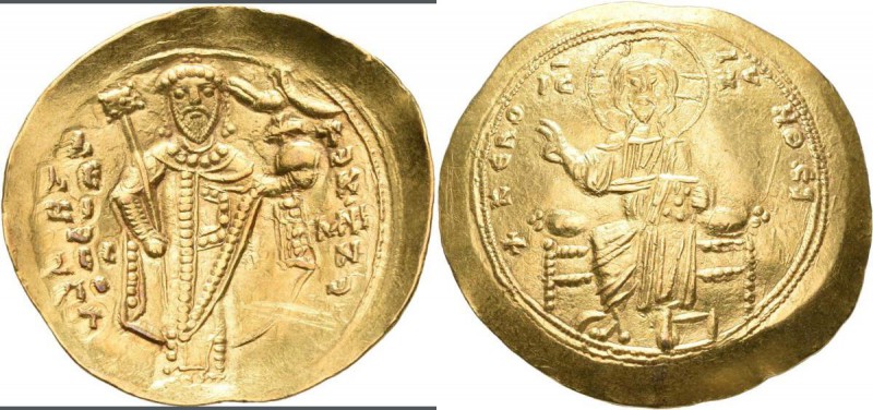 Alexius I. (1081 - 1118): Gold-Hyperpyron, Konstantinopel, 27,4 mm, 4,35 g, Somm...