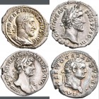 Antike: Lot 11 AR-Denare, Domitianus 69-96 Nerva 96-98, Traianus 98-117, Hadrianus 117-138, Antoninus Pius 138-161, Faustina Maior +141, Faustina Mino...