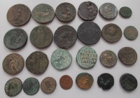Antike: Lot von 25 antiken Bronzemünzen, davon 24 Stück aus der römischen Kaiserzeit sowie 1 x Bronzemünze aus dem byzantinischem Reich, gekauft wie g...