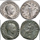 Antike: Römische Kaiserzeit, Gordianus III. 238-244: Lot 9 Münzen, 1 x Sesterz, 1 x AS, 6 x Antoniniane, 1 x Denar, alle bestimmt, mit Beschreibungsze...