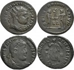 Antike: 48 Bronzemünzen aus der Römischen Kaiserzeit, Antoniniane (z.B. Maximianus, Probus), Æ Follis und Asses, unterschiedliche Erhaltungen. Bitte b...