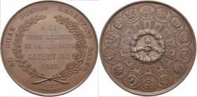 Argentinien: Bronzemedaille 1860 von Pablo Cataldi auf die Vereinigung von Buenos Aires mit der Konföderation der argeninischen Staaten. AL GRAN PUEBL...