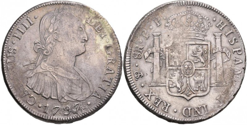 Bolivien: Charlos IV. 1788-1808: 8 Reales 1797, 26,96 g, sehr schön.
 [taxed un...