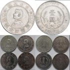 China: Lot 4 Münzen: 1 Dollar ND (1927) Memento. Erinnerung auf Gründung der Republik China (Birth of Republic of China), Büste Präsident Sun Yat Sen....