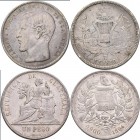 Guatemala: Lot 2 Stück, 1 Peso 1867, KM# 186.1, 24,35 g, sehr schön und 1 Peso 1894, KM# 210, 24,86 g, vorzüglich-Stempelglanz.
 [taxed under margin ...