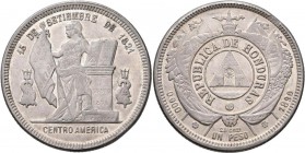Honduras: Silber Peso 1890, KM# 52, 24,92 g, winz. Kratzer, fast vorzüglich.
 [taxed under margin system]
