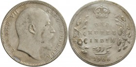 Indien: Britisch-Indien, Edward VII. 1901-1910: Lot 3 Münzen: 1 Rupie 1906 (Calcuta), KM# 508, Stempeldrehung ca. 45 Grad, sehr schön, Georg V 1910-19...