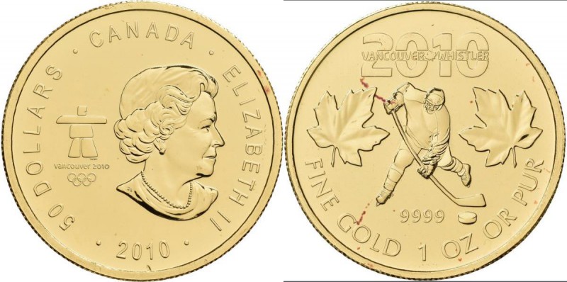 Kanada: Elizabeth II. 1952-,: 50 Dollars 2010, Olympische Winterspiele 2010 Vanc...