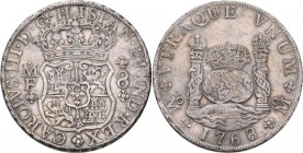 Mexiko: Carlos III. 1759-1788: 8 Reales 1768, 27,10 g, sehr schön.
 [taxed under margin system]