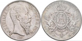 Mexiko: Maximilian I. 1864-1867: Peso 1866 Mo, Mexico City KM#388.1, 27,08 g, winz. Kratzer, sehr schön-vorzüglich.
 [taxed under margin system]