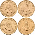 Südafrika: Südafrika: Lot 3 Stück, 2 Rand 1968, KM #64, Friedberg 11. Je 7,99 g, 917/1000 Gold. Sehr schön-vorzüglich, vorzüglich.
 [plus 0 % VAT]...