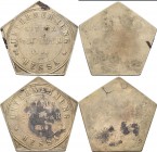 Sumatra: Plantage Token / Plantation Token: Lot 2 Stück: 2 x 1/2 Dollar 1890 der Niederländisch-Indischen Plantage. Pentagonal, einseitig. UNTERNEHMUN...