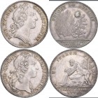 Frankreich: Louis XV. 1715-1774: Lot 2 Stück, Silber-Jeton 1743 TRESOR ROYAL und Silber-Jeton 1754 ORDINAIRE DE GUERRES, je 29 mm, sehr schön-vorzügli...