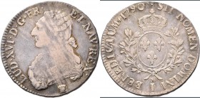 Frankreich: Louis XVI. 1774-1792: Ecu 1790 I, Limoges, Gadoury 356, Davenport 1333, 29,05 g, fast sehr schön.
 [taxed under margin system]