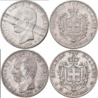 Griechenland: Georg I. 1863-1913: 5 Drachmen 1875 A + 5 Drachmen 1876 A, Davenport 117, insg. 2 Münzen, sehr schön.
 [taxed under margin system]