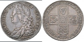 Großbritannien: Georg II. 1727-1760: 1/2 Crown 1745, Lima, Seaby 3695, 15 g, sehr schön+.
 [taxed under margin system]