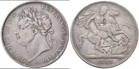 Großbritannien: Georg IV. 1820-1830: Crown 1822, mit ”TERTIO” in der Randschrift, Davenport 104, 27,6 g, sehr schön.
 [taxed under margin system]...