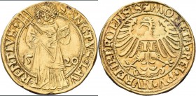 Altdeutschland und RDR bis 1800: Nürnberg: Goldgulden 1520, vgl. Friedberg 1801, vgl. Kellner 11, galvanoplastische Museumsanfertigung des 19. Jhd. mi...