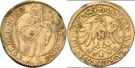 Altdeutschland und RDR bis 1800: Nürnberg: Goldgulden 1624, galvanoplastische Museumsanfertigung des 19. Jhd. mit altem handschriftlichem Beschreibung...