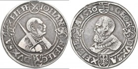 Altdeutschland und RDR bis 1800: Sachsen, Johann Friedrich der Großmütige und Georg 1534-1539: Taler 1536, Annaberg. Davenport 9721. 28,7 g, schöne Pa...