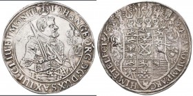 Altdeutschland und RDR bis 1800: Sachsen, Johann Georg I. 1611-1656: Reichstaler 1644 CR (Dresden). Hüftbild rechts / Wappen. Davenport 7612, Clauss/K...