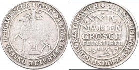 Altdeutschland und RDR bis 1800: Stolberg Grafschaft, Christoph Friedrich und Jost Christian 1704-1738: 24 Mariengrosche1727 IIG, Stolberg, Feinsilber...