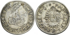 Haus Habsburg: Leopold I. 1657-1705: 15 Kreuzer 1679 KB - Kremnitz. Mit Punkt nach Jahreszahl. KM# 175, Herinek 1046. 6,04 g. Sehr schön.
 [taxed und...