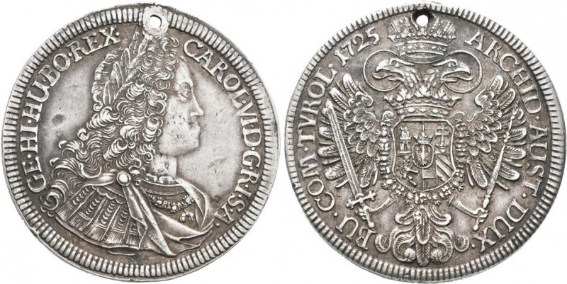 Haus Habsburg: Karl VI. 1711-1740: Reichstaler 1725 Hall, 28,8 g, Davenport 1054...