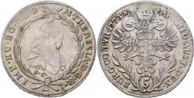 Haus Habsburg: Maria Theresia 1740-1780: 5 Kreuzer 1773 S.C. (Günzburg). Herinek 1296. Selten !! 2,21 g. Bearbeitung/Materialfehler oben an Krone. Jus...